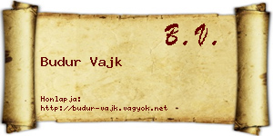 Budur Vajk névjegykártya